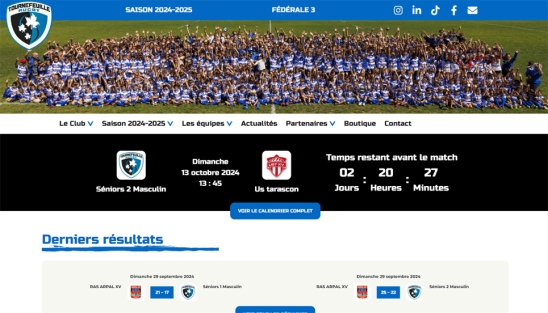 Création du nouveau site internet du Club de Rugby de Tournefeuille (31)