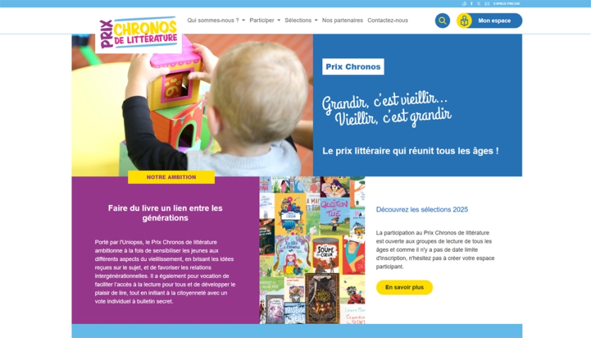 Site internet et Intranet pour le projet Prix Chronos de Littérature