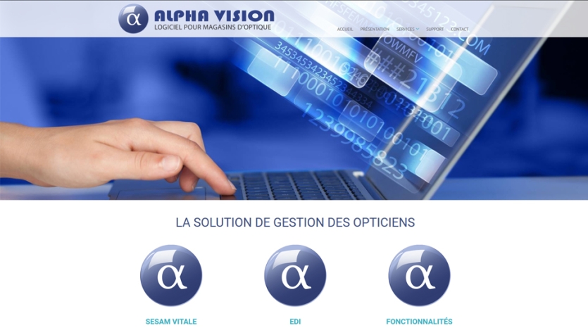 Création du site de présentation d'Alpha Vision