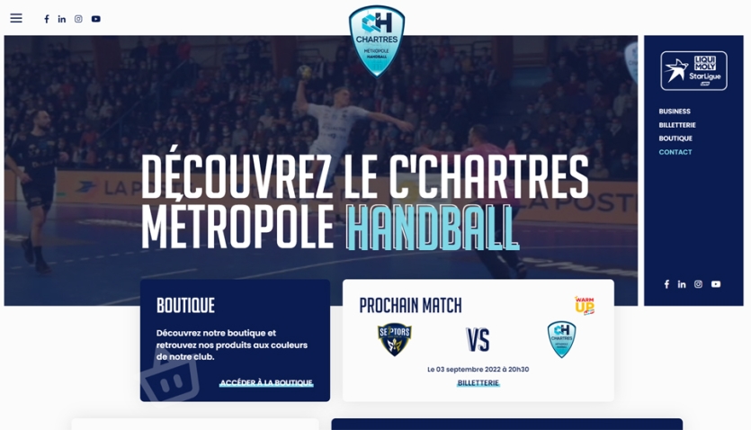 C'CMHB - Refonte graphique du site de Handball de Chartres