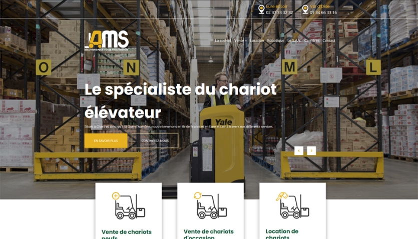 Refonte graphique du site internet d'AMS Manutention